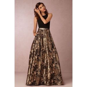 BHLDN Aidan Mattox black and gold Sage Dress